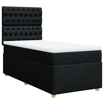 Boxspring met matras stof zwart 100x200 cm