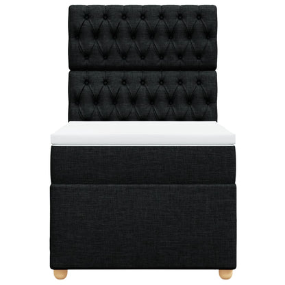 Boxspring met matras stof zwart 100x200 cm