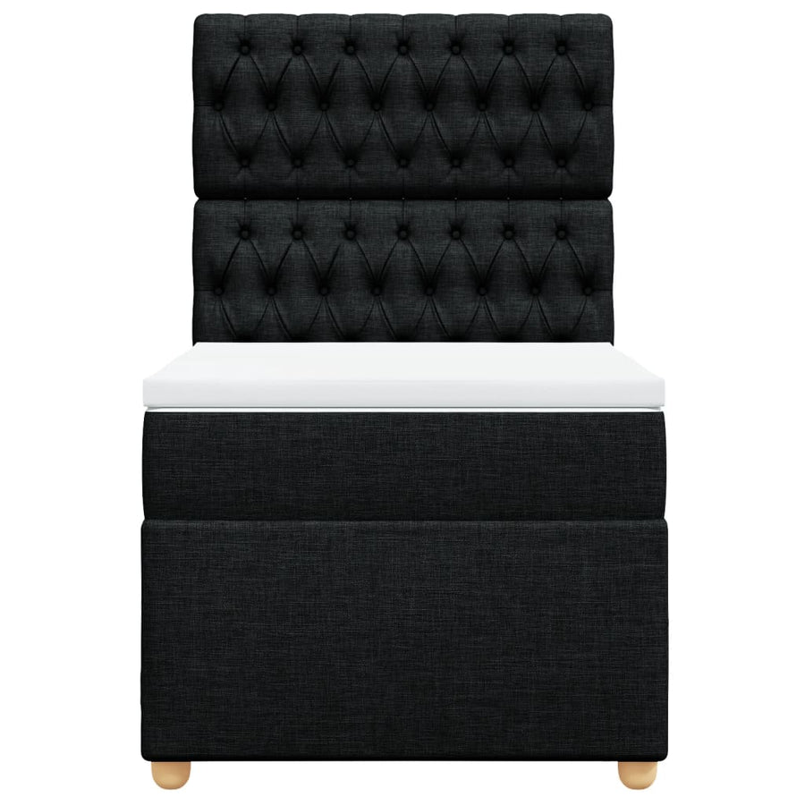 Boxspring met matras stof zwart 100x200 cm
