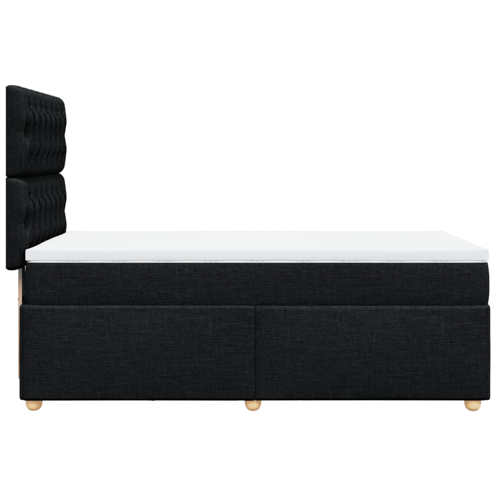 Boxspring met matras stof zwart 100x200 cm