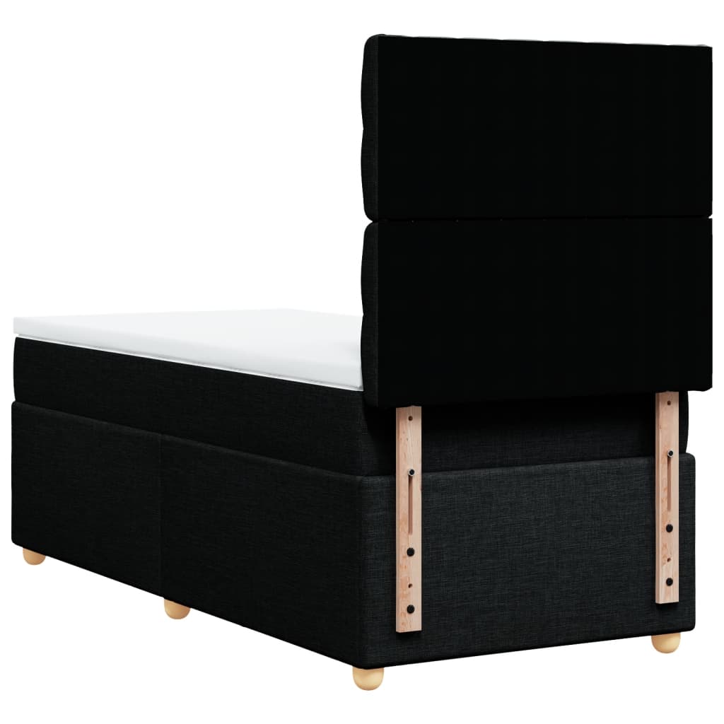 Boxspring met matras stof zwart 100x200 cm