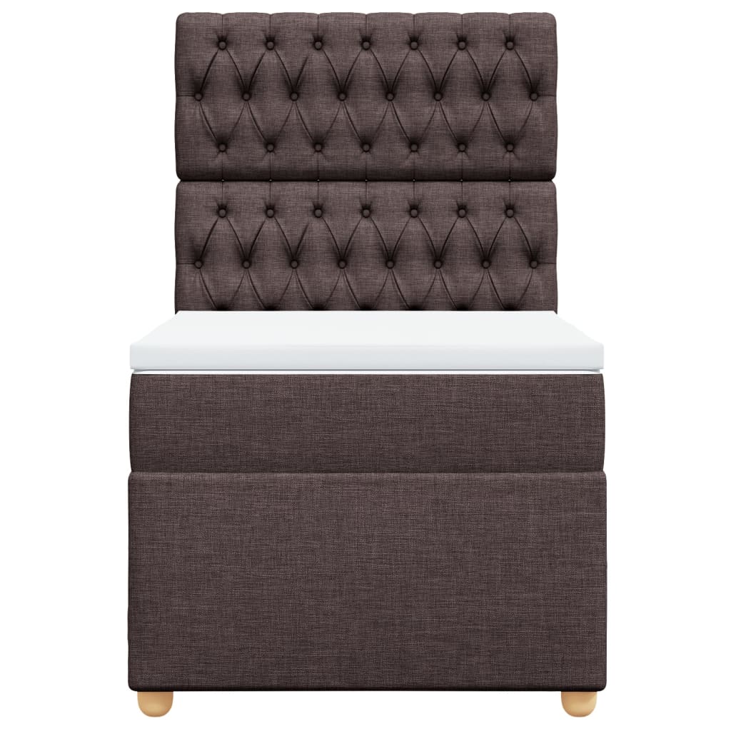 Boxspring met matras stof donkerbruin 100x200 cm