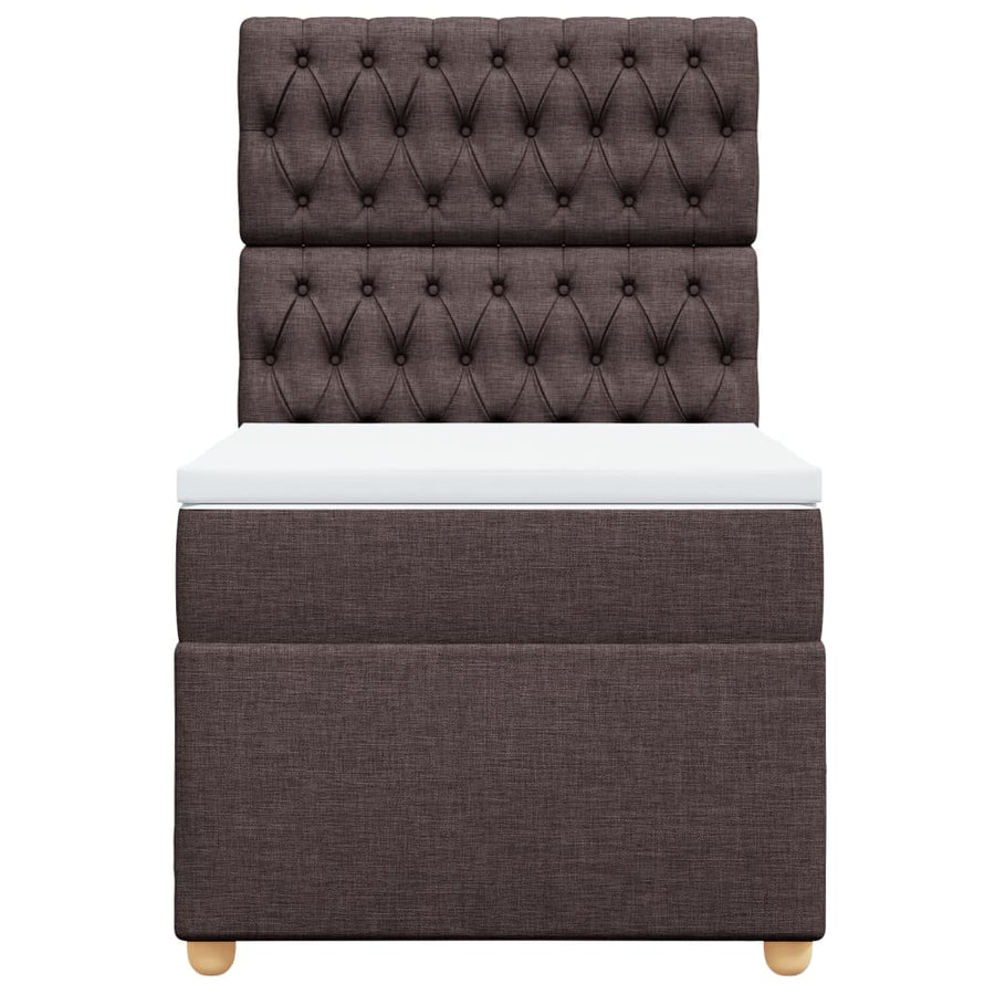 Boxspring met matras stof donkerbruin 100x200 cm
