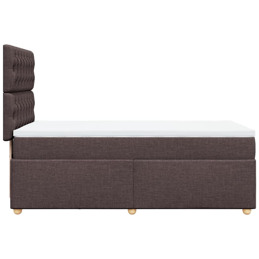Boxspring met matras stof donkerbruin 100x200 cm