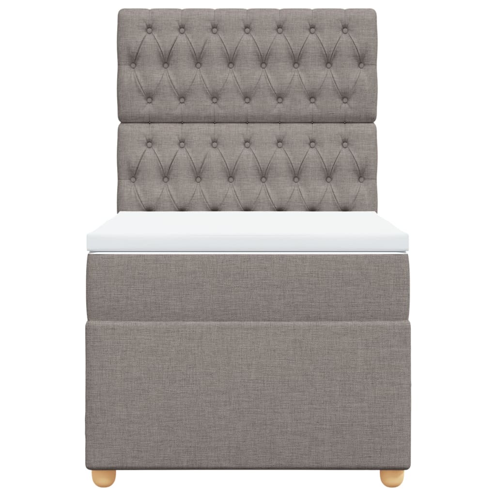 Boxspring met matras stof taupe 100x200 cm