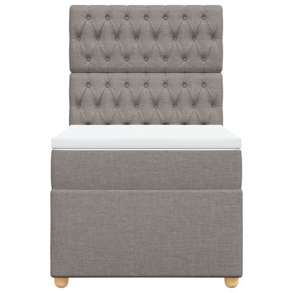 Boxspring met matras stof taupe 100x200 cm