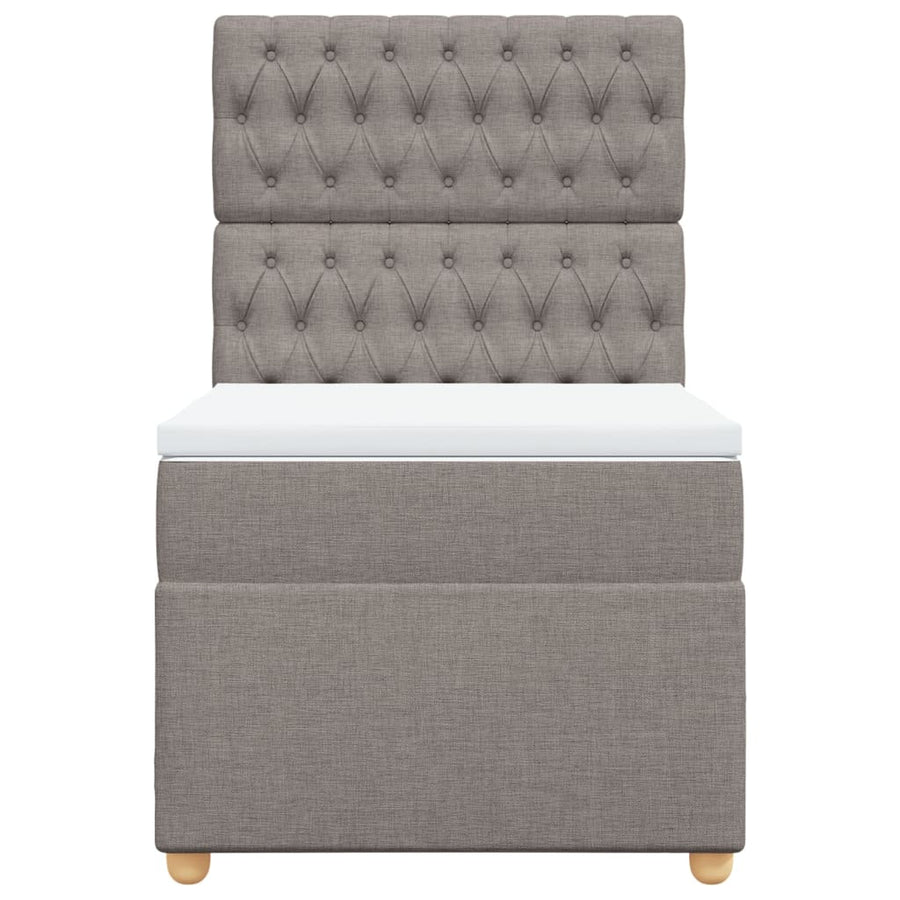 Boxspring met matras stof taupe 100x200 cm