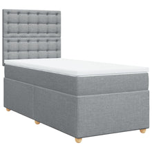 Boxspring met matras stof lichtgrijs 100x200 cm