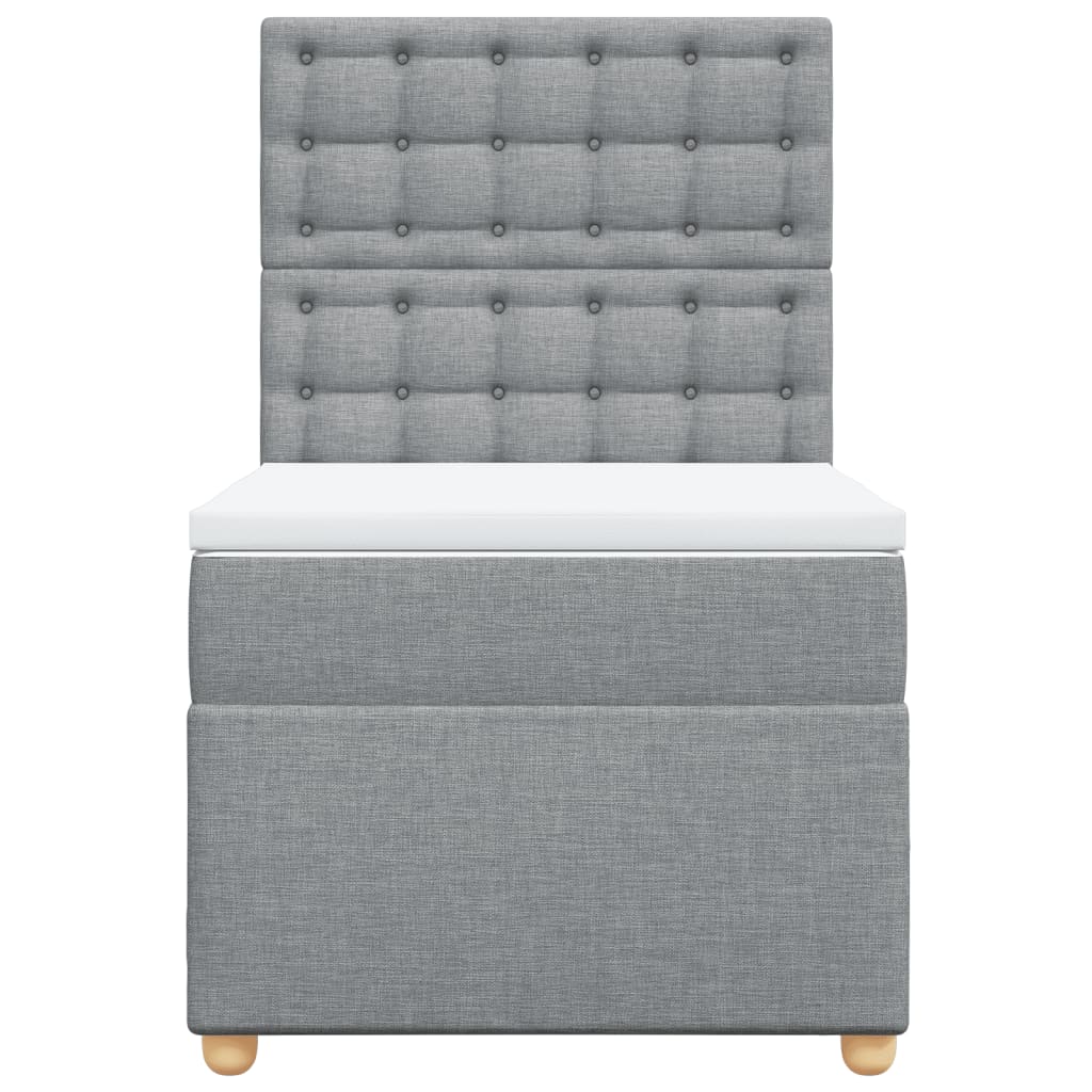 Boxspring met matras stof lichtgrijs 100x200 cm