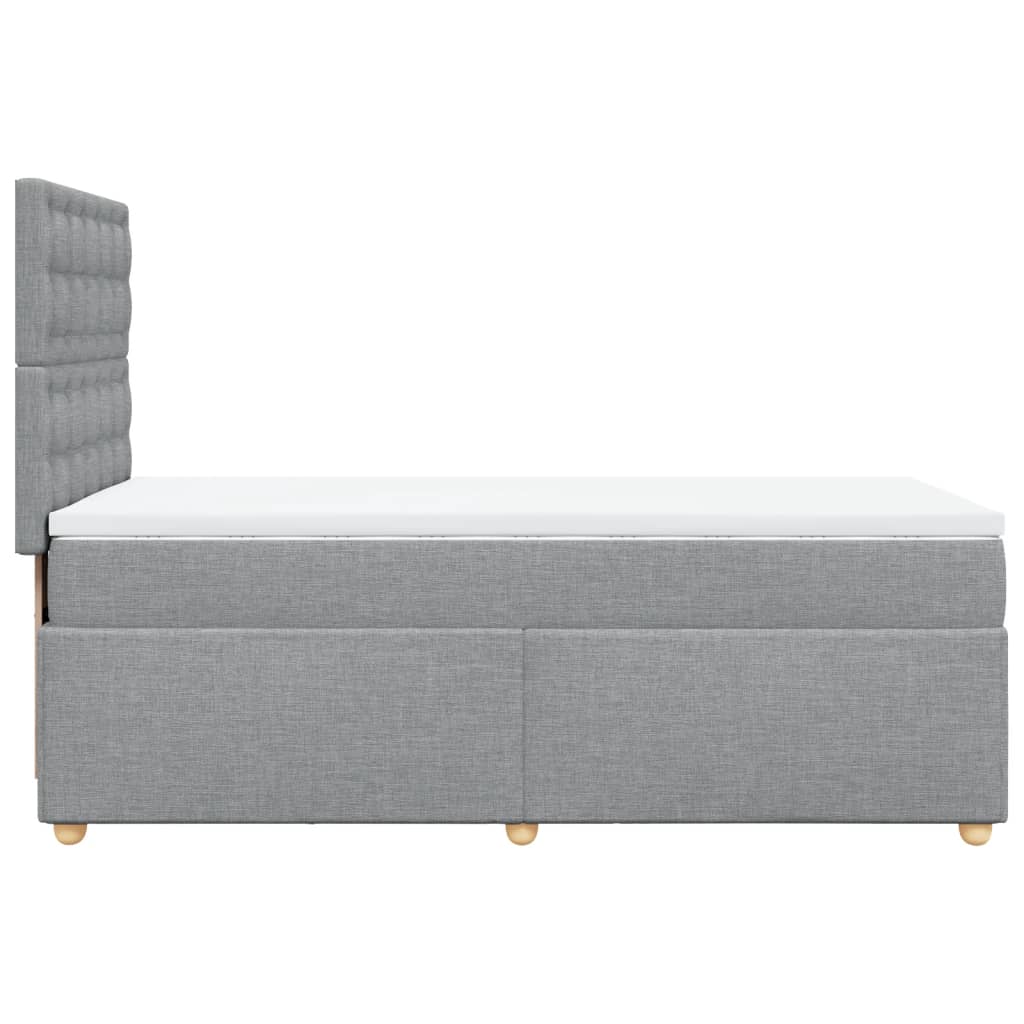 Boxspring met matras stof lichtgrijs 100x200 cm