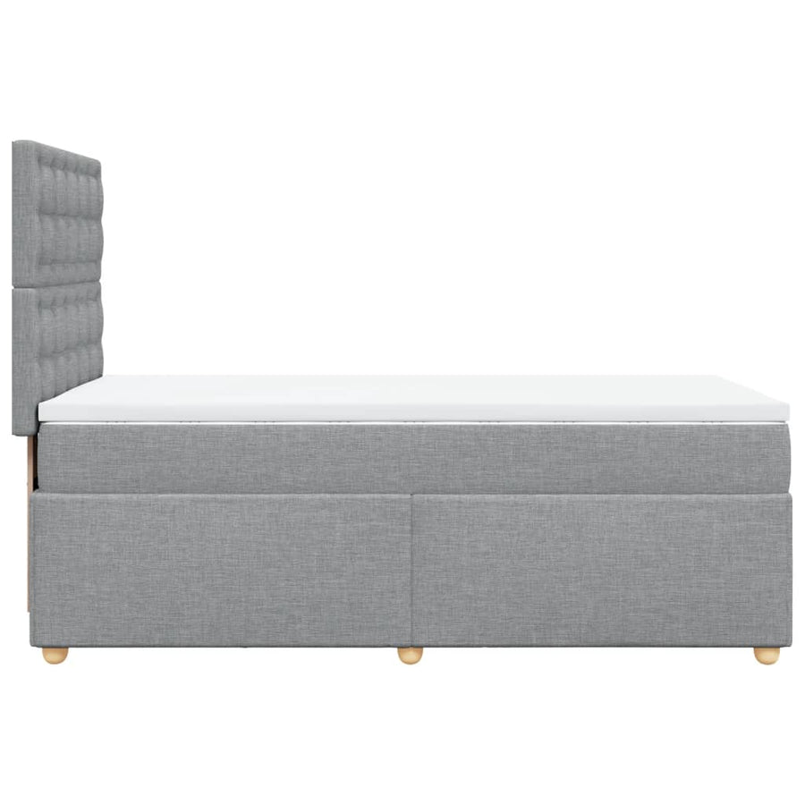 Boxspring met matras stof lichtgrijs 100x200 cm