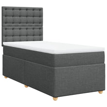 Boxspring met matras stof donkergrijs 100x200 cm