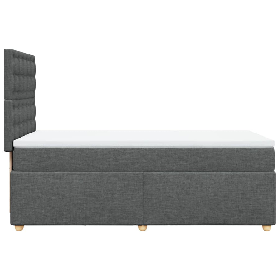 Boxspring met matras stof donkergrijs 100x200 cm