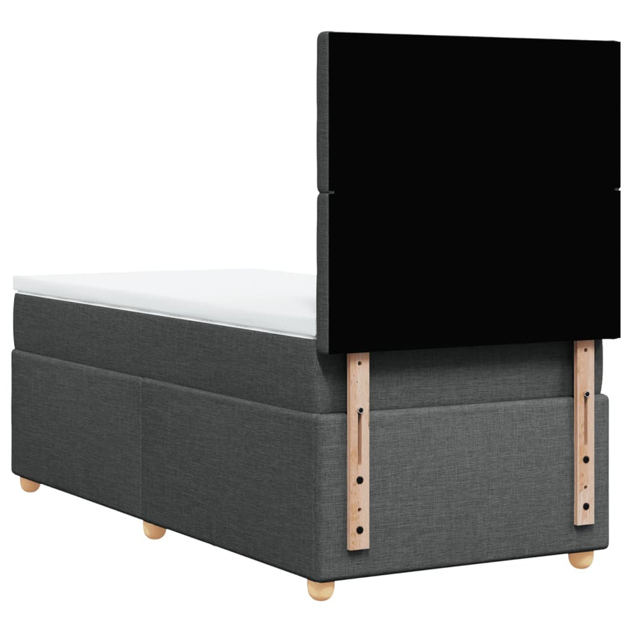 Boxspring met matras stof donkergrijs 100x200 cm