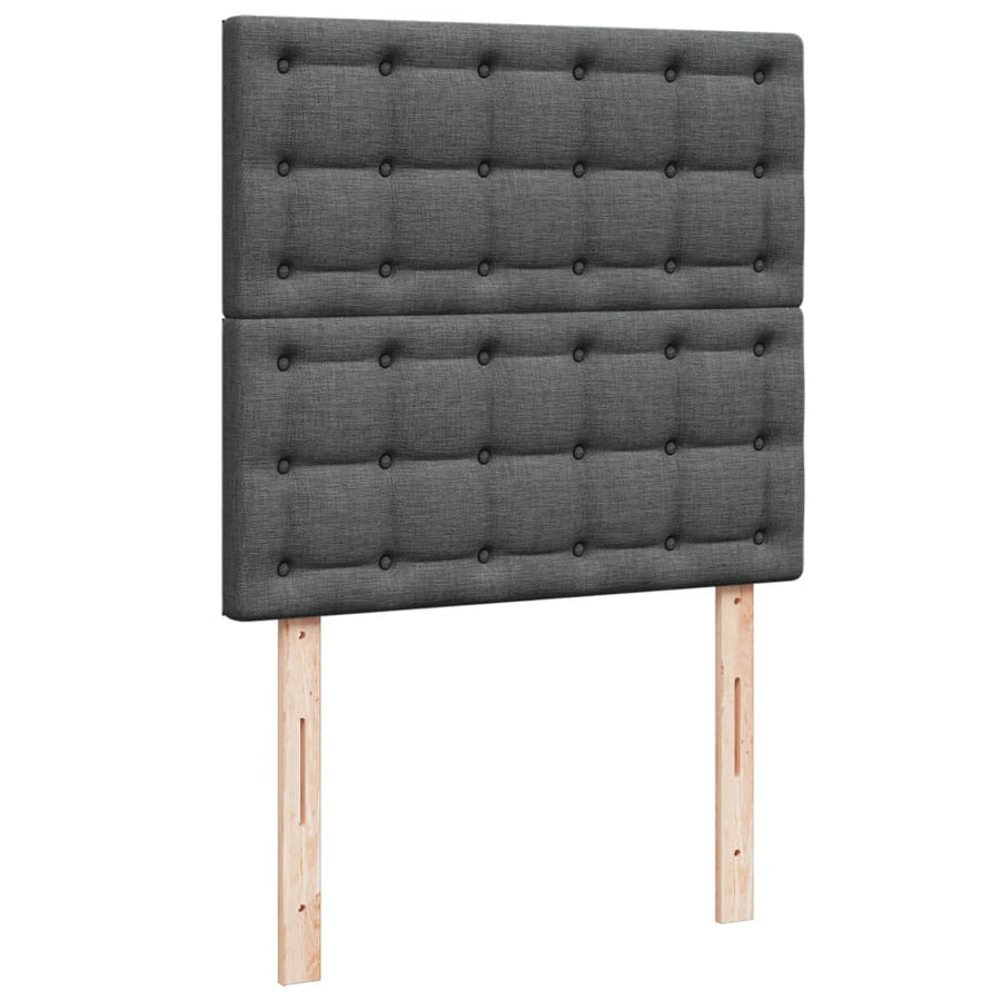Boxspring met matras stof donkergrijs 100x200 cm