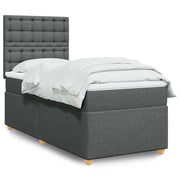 Boxspring 100x200 cm donkergrijs met matras