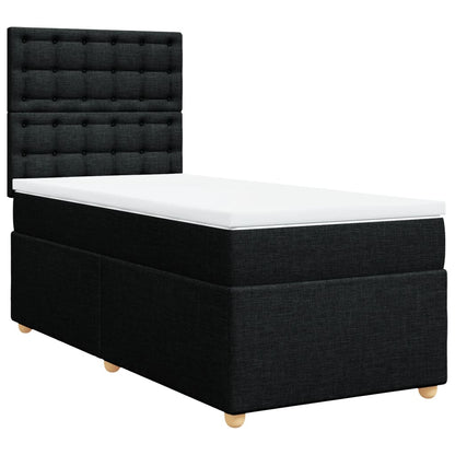 Boxspring met matras stof zwart 100x200 cm
