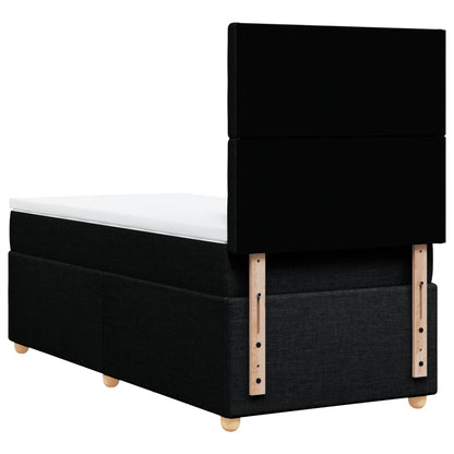 Boxspring met matras stof zwart 100x200 cm