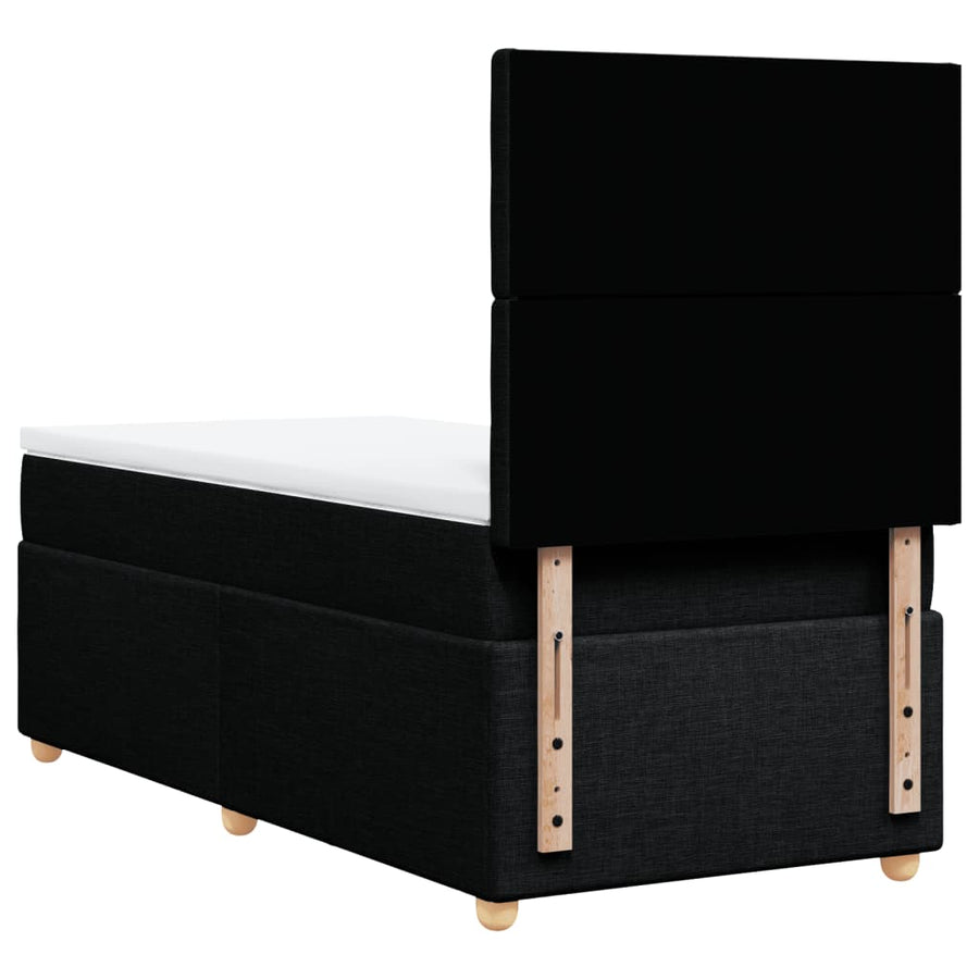 Boxspring met matras stof zwart 100x200 cm