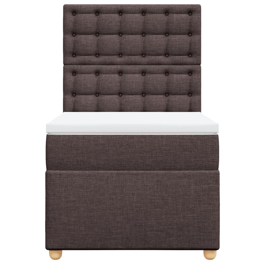 Boxspring met matras stof donkerbruin 100x200 cm