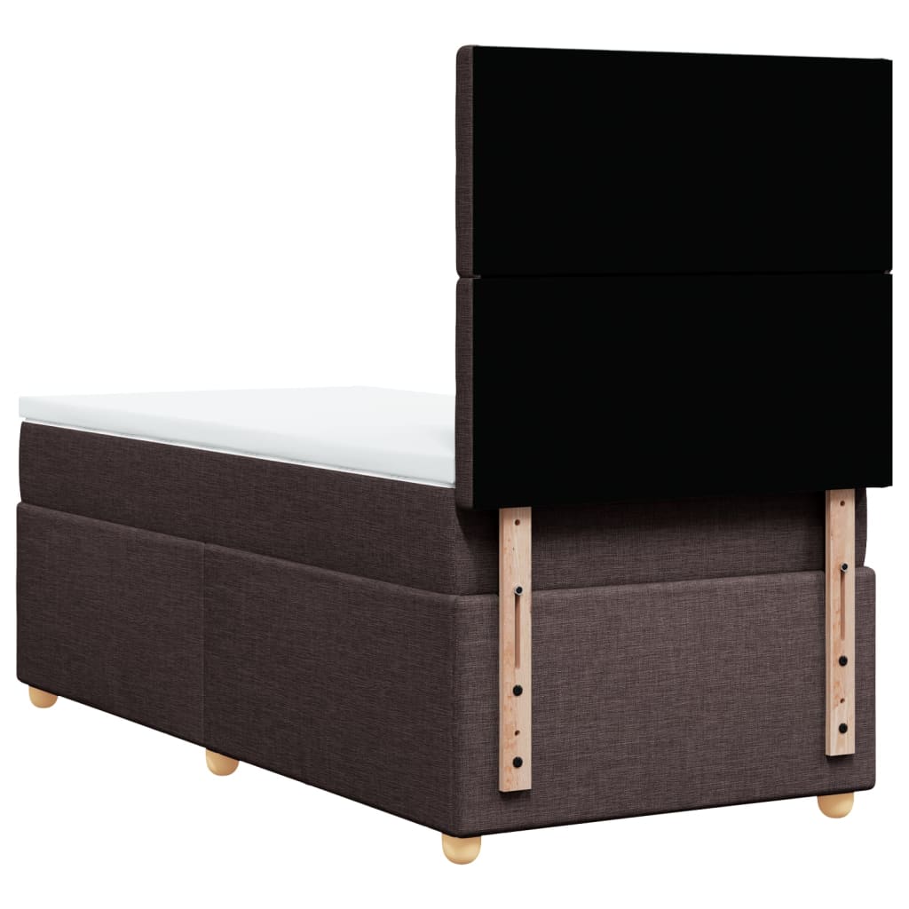 Boxspring met matras stof donkerbruin 100x200 cm