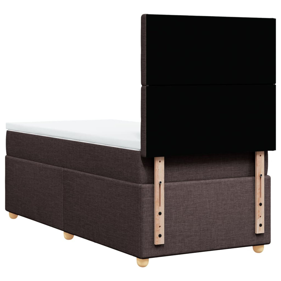 Boxspring met matras stof donkerbruin 100x200 cm