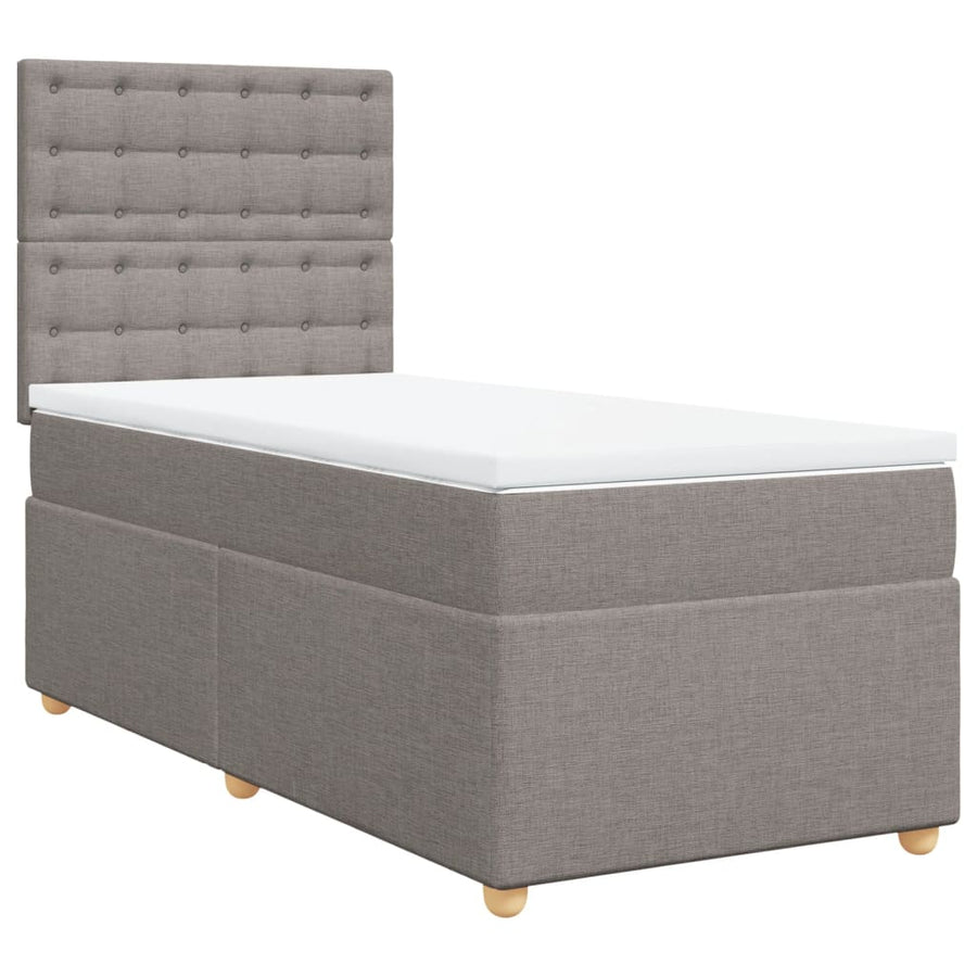 Boxspring met matras stof taupe 100x200 cm
