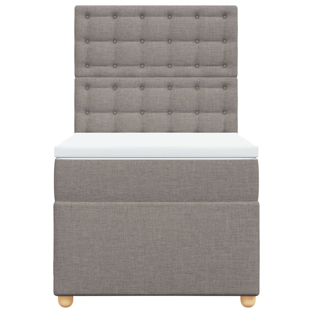 Boxspring met matras stof taupe 100x200 cm