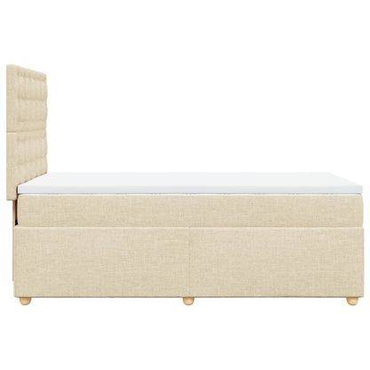 Boxspring met matras stof crèmekleurig 100x200 cm