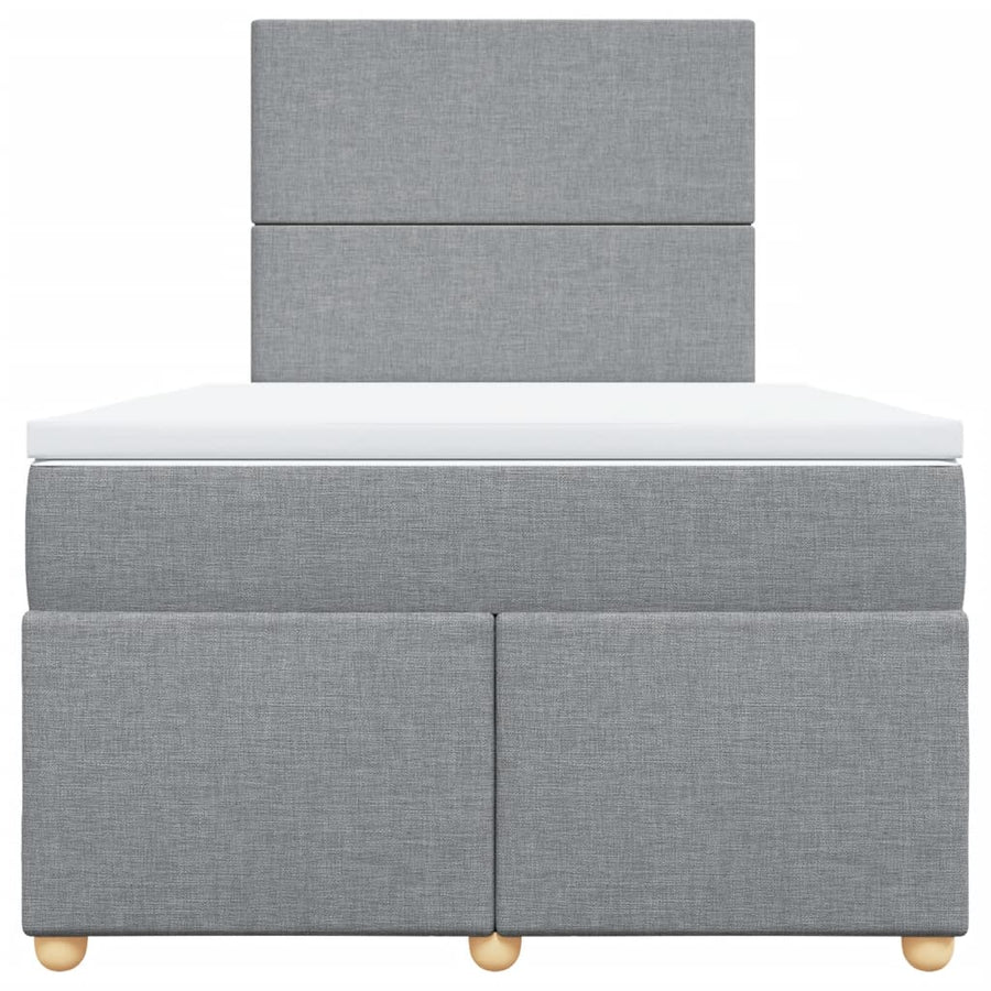 Boxspring met matras stof lichtgrijs 120x190 cm