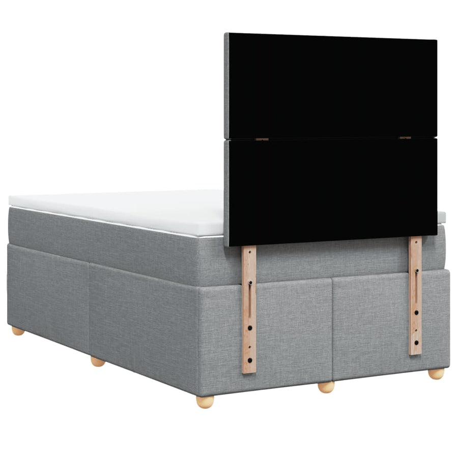 Boxspring met matras stof lichtgrijs 120x190 cm