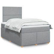 Boxspring 120x190 cm lichtgrijs met pocketveringmatras