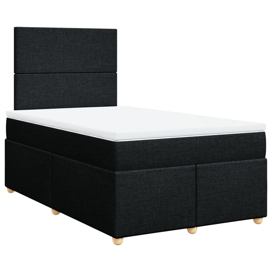 Boxspring met matras stof zwart 120x190 cm