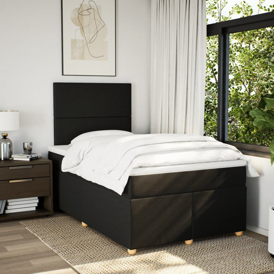 Boxspring met matras stof zwart 120x190 cm