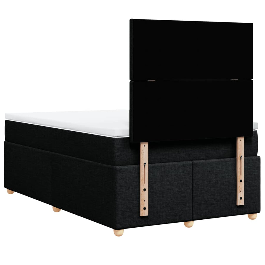 Boxspring met matras stof zwart 120x190 cm