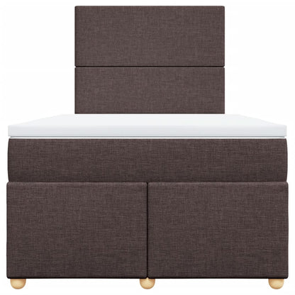Boxspring met matras stof donkerbruin 120x190 cm