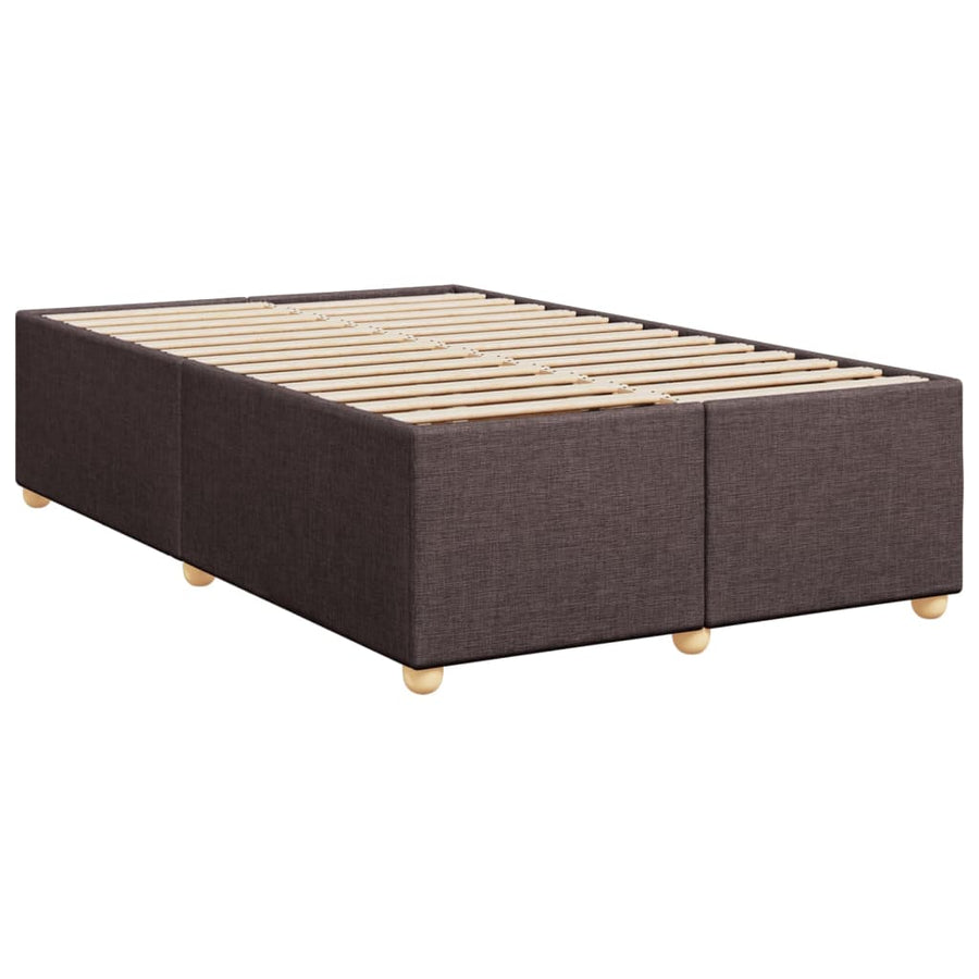 Boxspring met matras stof donkerbruin 120x190 cm