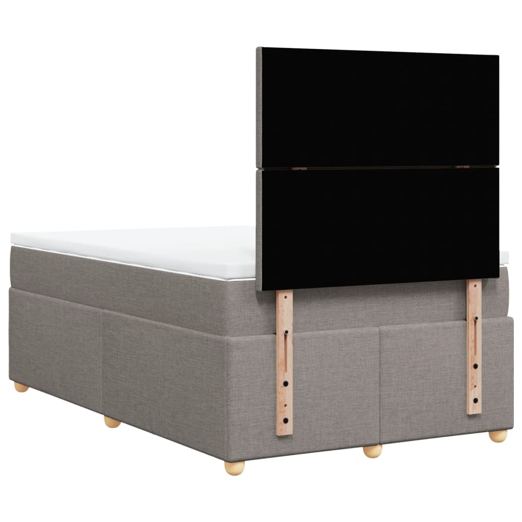 Boxspring met matras stof taupe 120x190 cm