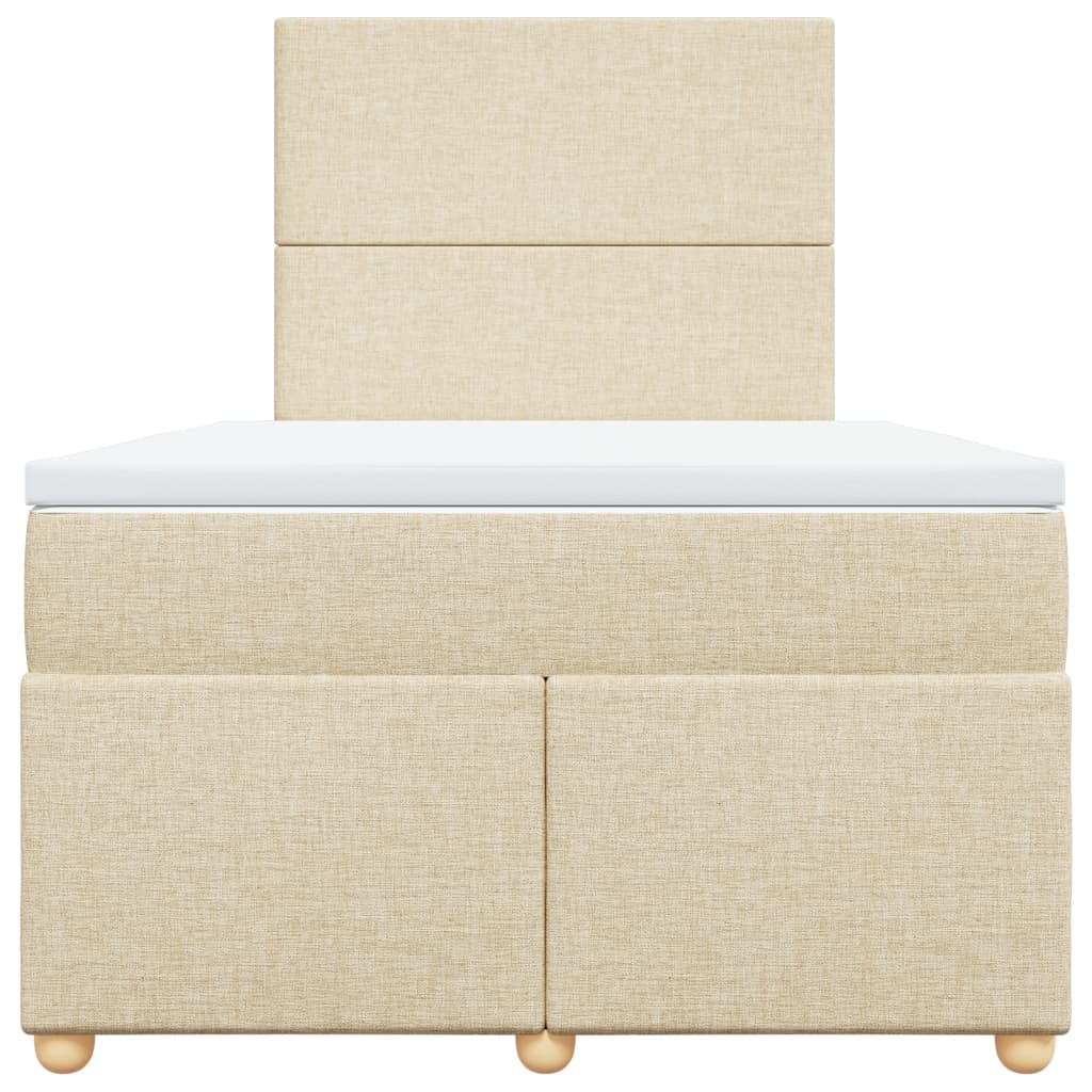 Boxspring met matras stof crèmekleurig 120x190 cm