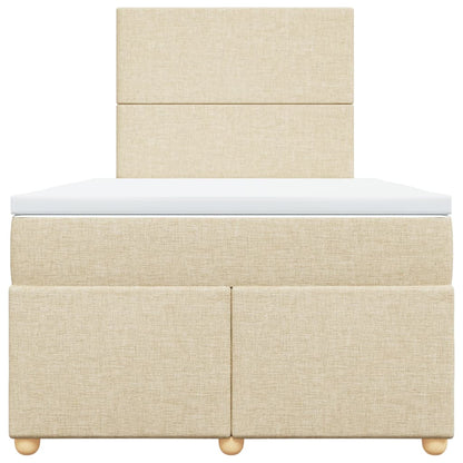 Boxspring met matras stof crèmekleurig 120x190 cm