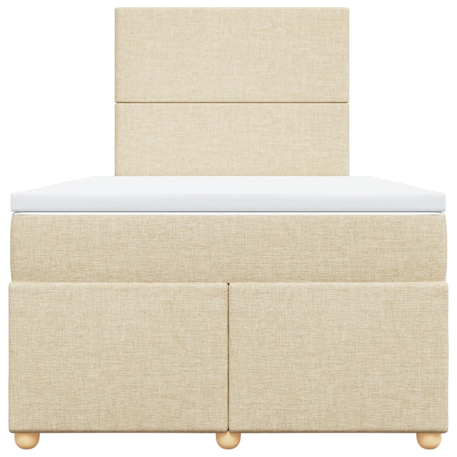Boxspring met matras stof crèmekleurig 120x190 cm