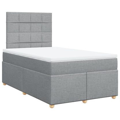 Boxspring met matras stof lichtgrijs 120x190 cm