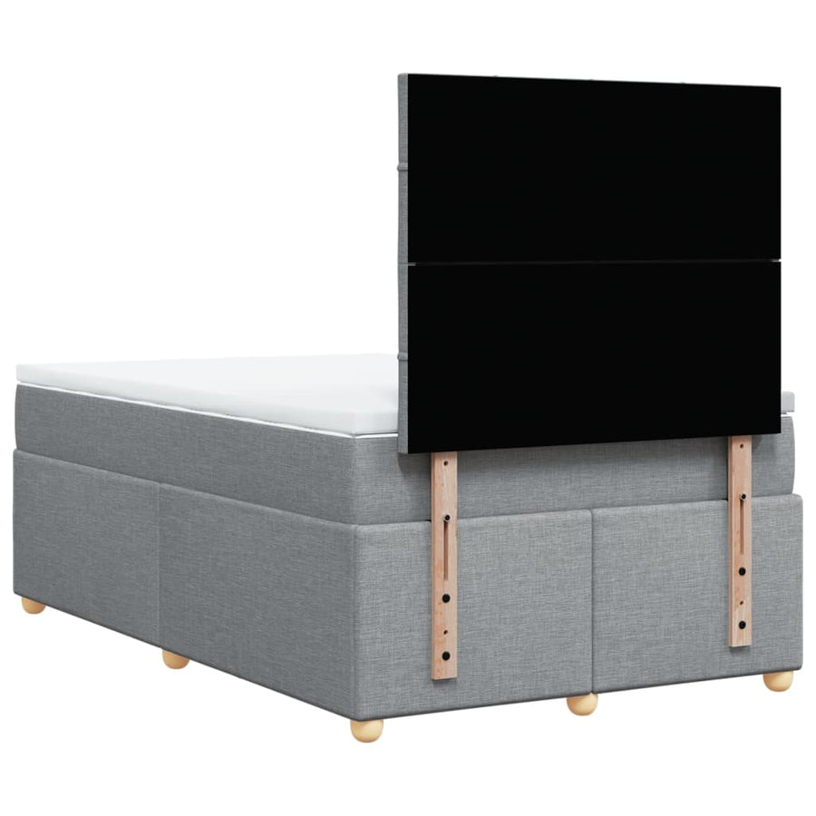 Boxspring met matras stof lichtgrijs 120x190 cm