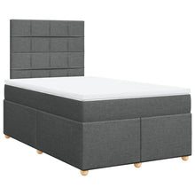 Boxspring met matras stof donkergrijs 120x190 cm