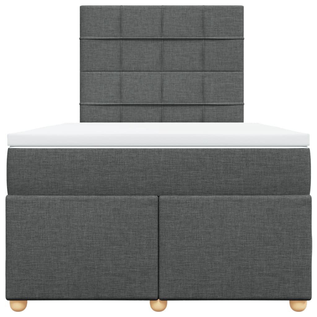 Boxspring met matras stof donkergrijs 120x190 cm