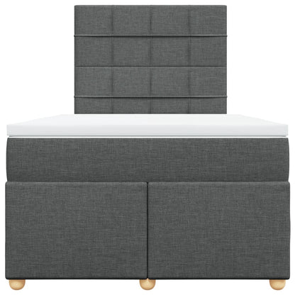 Boxspring met matras stof donkergrijs 120x190 cm