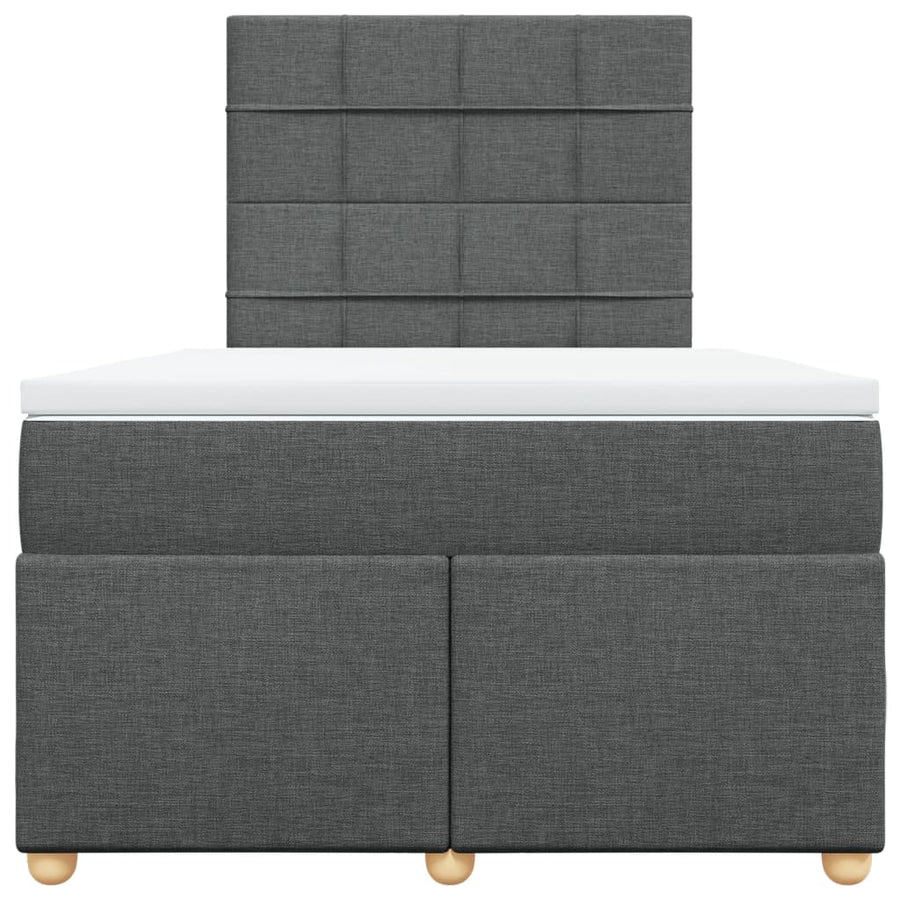Boxspring met matras stof donkergrijs 120x190 cm