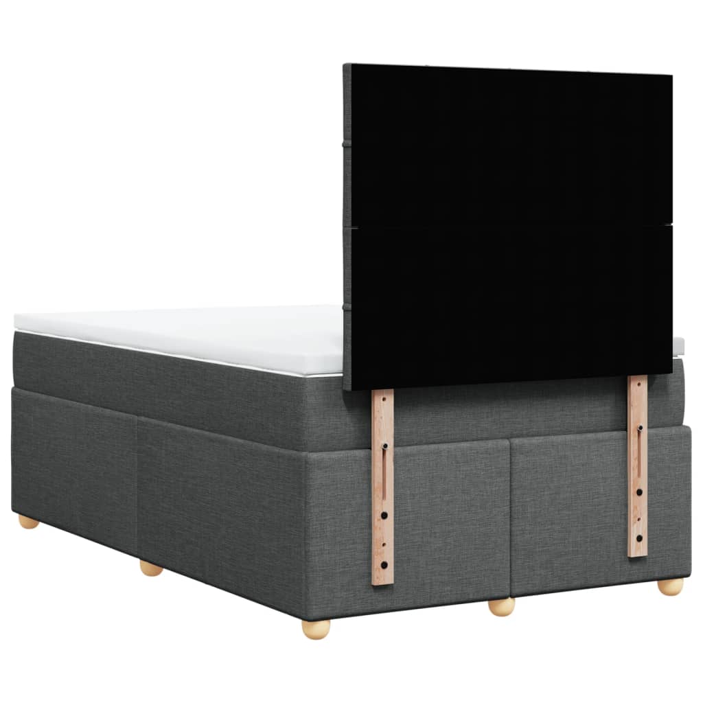 Boxspring met matras stof donkergrijs 120x190 cm