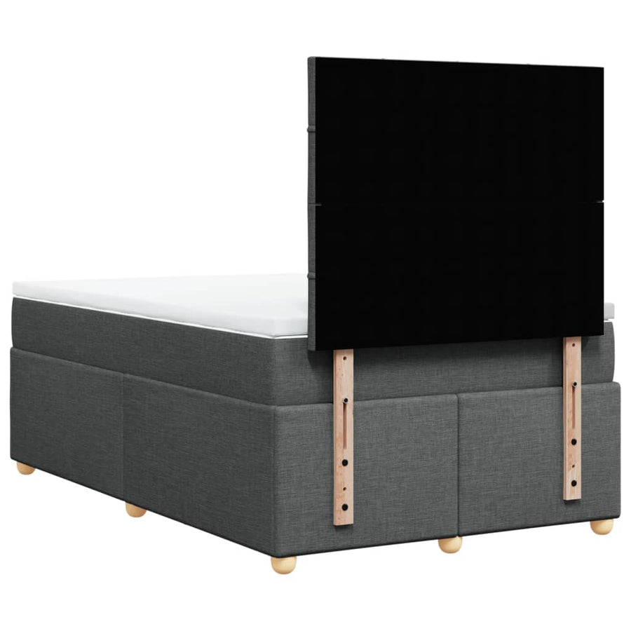 Boxspring met matras stof donkergrijs 120x190 cm