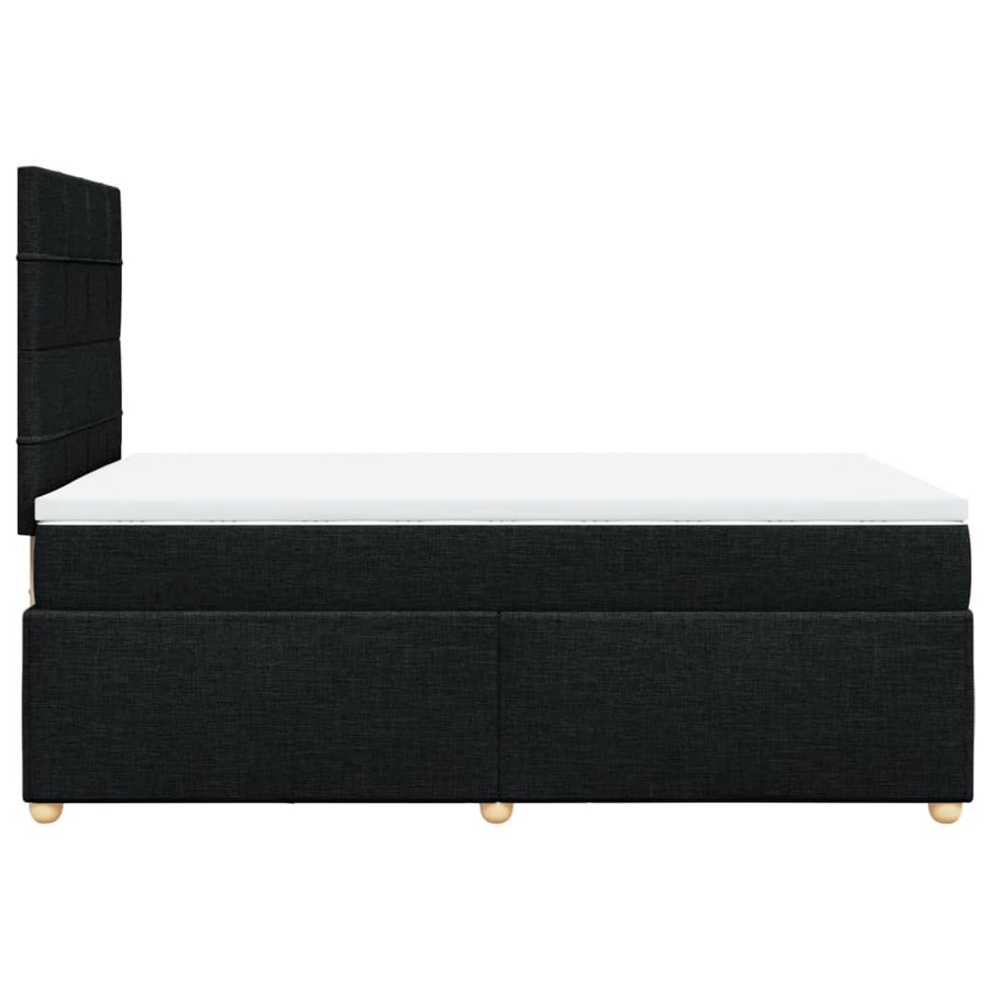 Boxspring met matras stof zwart 120x190 cm